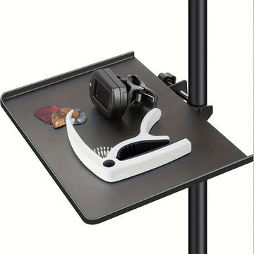 Bandeja Multifuncional para Micrófono de ABS Negro con Abrazaderas Ajustables y Soporte de Trípode Resistente para Transmisiones en Vivo, Karaoke y Grabación - Bandeja Duradera para Tarjeta de Sonido para Organización de Equipo Profesional, Micrófono par