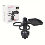 Plato de soporte para taza de coche 3 en 1 y mesa de comedor - Altura ajustable, plato giratorio y plato desmontable, diseño ergonómico para un acceso seguro y fácil a la taza de coche, plato de soporte para taza de coche, accesorio de interior de vehícu