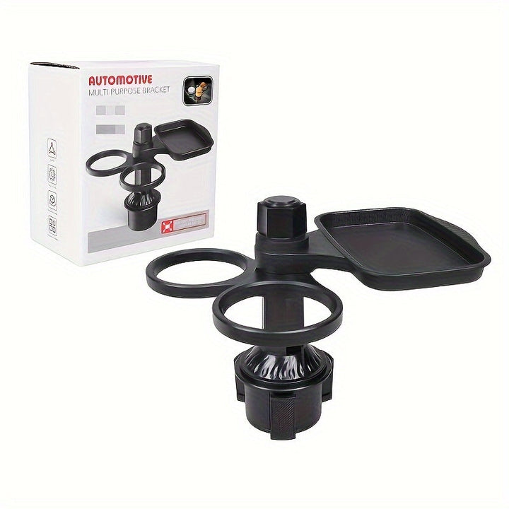 Plato de soporte para taza de coche 3 en 1 y mesa de comedor - Altura ajustable, plato giratorio y plato desmontable, diseño ergonómico para un acceso seguro y fácil a la taza de coche, plato de soporte para taza de coche, accesorio de interior de vehícu