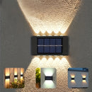 Luces de Pared Solares Nórdicas con Viento, Actualización de 6 LED a 10 LED, Iluminación Exterior Luz Blanca Cálida para Patio y Villa, Luces Decorativas Fáciles de Instalar en Jardín, Porche, Cerca y Terraza