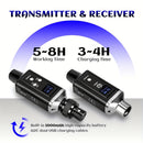 Sistema de micrófono inalámbrico profesional UHF con recarga USB, ganancia de audio incorporada, sonido HD sin pérdida, cambio de una sola tecla, 48V/0V, conector XLR, diseño compacto para micrófonos de condensador y bobina móvil, micrófono para grabació