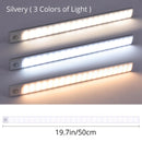 1pc KATHYLIGHT LED Sensor de movimiento Luz de gabinete, Aplique de tira de metal cepillado con control de voz, Inalámbrico magnético USB recargable, Apagado automático, Accesorio desmontable, Pantalla de plástico, para armario, armario, cocina, escalera