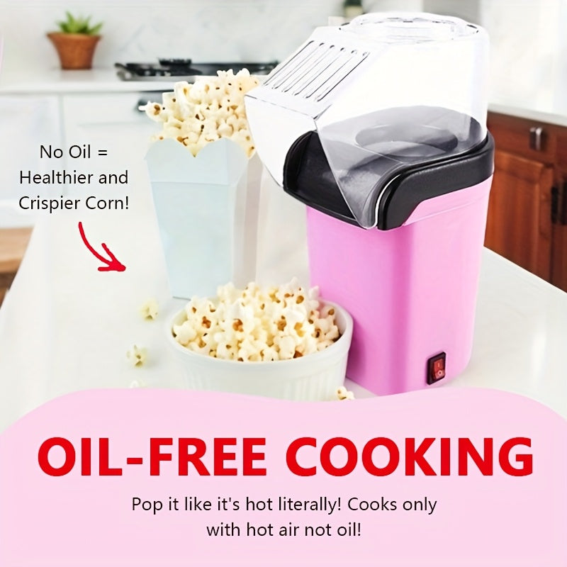 Mini máquina de palomitas inteligente sin aceite. Fabricante de palomitas | Tecnología de circulación de aire caliente, encendido con un botón, enchufe estándar EE.UU., fácil de limpiar | Ideal para cine en casa, ver televisión y reuniones con amigos | R