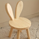 Banqueta decorativa de madera maciza con orejas de conejo, linda y sencilla para el hogar