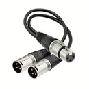 Cable XLR modular de aleación de zinc con divisor 2 hembra a 1 macho, línea de audio de 3 pines para micrófonos, color negro y plateado resistente, longitud de 1.5 m/5.9 pies, equipo de audio profesional | Cable modular | Cable duradero