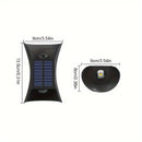 Lámpara de pared de LED con sensor de luz automático alimentada por energía solar, montaje semi-incrustado de plástico, doble iluminación direccional, diseño desmontable con carga solar, batería de níquel de 300mAh, portátil - Incluye fuente de luz integ