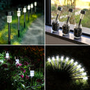 10 luces solares LED para jardín, iluminación exterior de acero inoxidable, para caminos, patios, villas, césped, pasillos, terrazas y entradas, con sensor de luz, montaje semiempotrado, batería de níquel, diseño ahorrador de energía, fácil instalación,