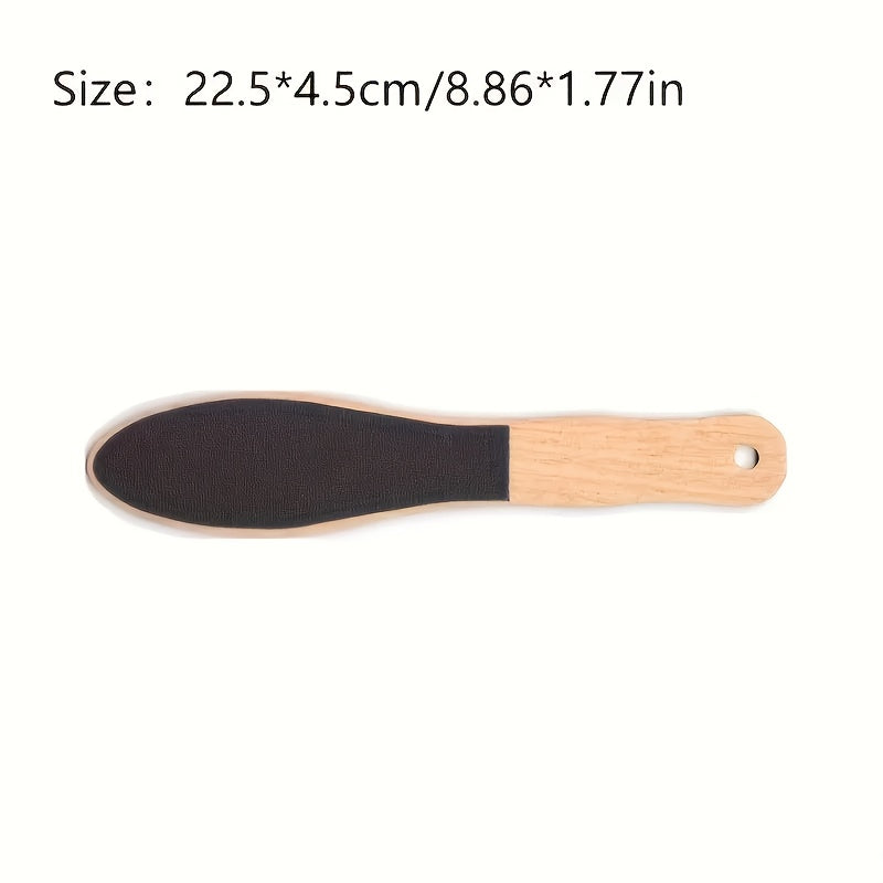 Piedra pómez con mango de madera, agente de eliminación de heridas, piedra pómez y raspador de talón de doble cara para eliminar la luz muerta beige, herramientas de cuidado de pies para uso en casa y salón.