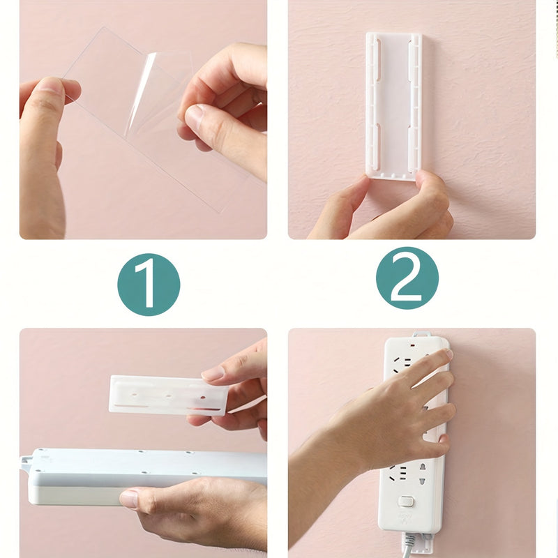 Soporte Adhesivo para Regleta de 1 Pieza sin Taladro - Montado en la Pared, Organizador de Enchufes Sin Rastro para Electrodomésticos de Cocina