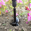Punta de taladro para jardín de alta resistencia de 4"x12" con cuchillas de metal - 3/8" de diámetro hexagonal, mango ergonómico para plantar, mezclar suelo y cavar agujeros | Construcción metálica duradera para cavar y plantar fácilmente en jardín, césp
