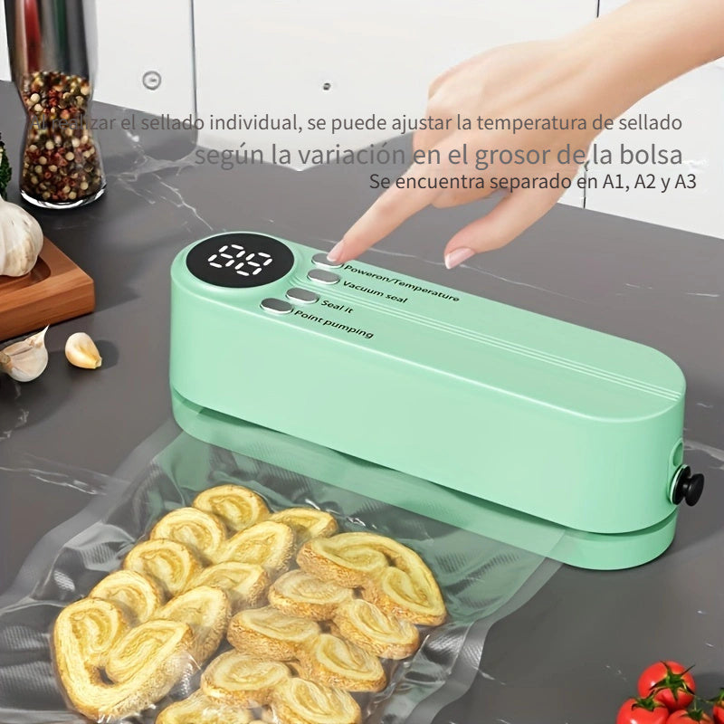 Máquina de vacío automático inalámbrico miniatura, portátil, carga USB, batería de litio recargable serie 18650 1200mAh, para cocina, conservación de alimentos, empaque de aperitivos