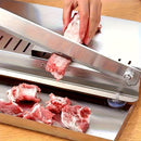 Cortador de carne de acero inoxidable, cortador de huesos manual para jamón, pan, queso, carne congelada, carne de vaca, frutas, verduras - Ideal para cortar y picar, cortar huesos, picar carne