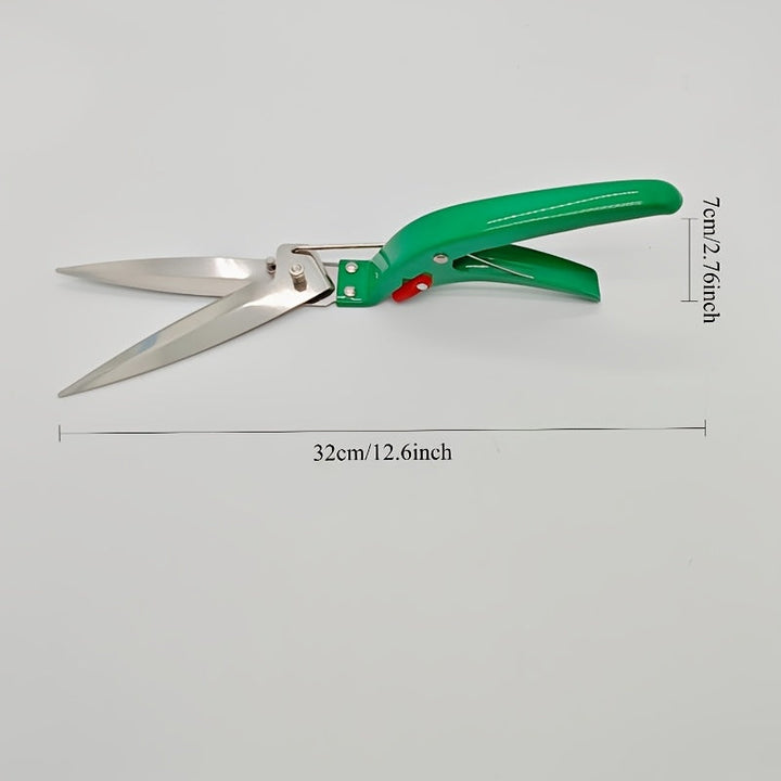 Tijeras de césped ergonómicas de acero al carbono - Tijeras de jardín de alta precisión con cuchillas de acero inoxidable, cortacéspedes manuales duraderos para jardinería en casa, diseño contemporáneo, no necesita electricidad, cortacéspedes para patio,