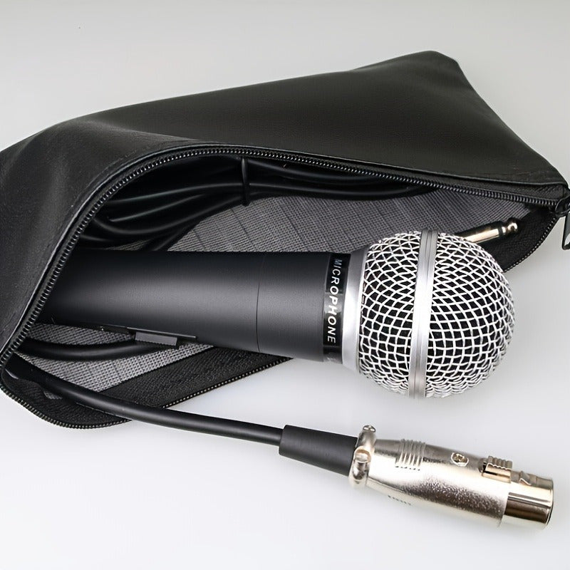 Micrófono Dinámico Profesional SM58 - Micrófono con Cable en Forma de Corazón con Conector de 6.35mm, Alimentado por DC, Adecuado para Canto en Escenario, Transmisión, Reuniones de Video, Juegos y Karaoke - Audio de Alta Calidad, Construcción Duradera, R