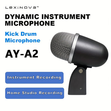Microfono para Batería AY-A2 de Calidad Sonora Potente para Actuaciones Musicales y Grabación en Estudio, Micrófono Dinámico Profesional con Conector XLR