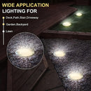 4 piezas de luces solares LiHangStar para senderos - Luces solares para exteriores, escaleras y césped con luz cálida/blanca, batería recargable, sensor de movimiento, montaje semienterrado para patio, caminos, escaleras - Plástico duradero, luces solare