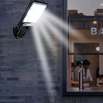Linterna Solar LED con Sensor de Movimiento, 3 Modos de Iluminación, Ideal para Patio, Jardín, Calle, Valla y Áreas Exteriores, Carga por Panel Solar