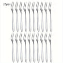 10/20/50 piezas Juego de tenedores de postre de acero inoxidable, tenedores de pastel modernos, tenedores para ensalada de frutas, utensilios de cocina reutilizables, para uso doméstico y en restaurantes