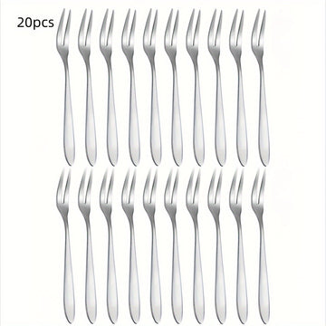 10/20/50 piezas Juego de tenedores de postre de acero inoxidable, tenedores de pastel modernos, tenedores para ensalada de frutas, utensilios de cocina reutilizables, para uso doméstico y en restaurantes