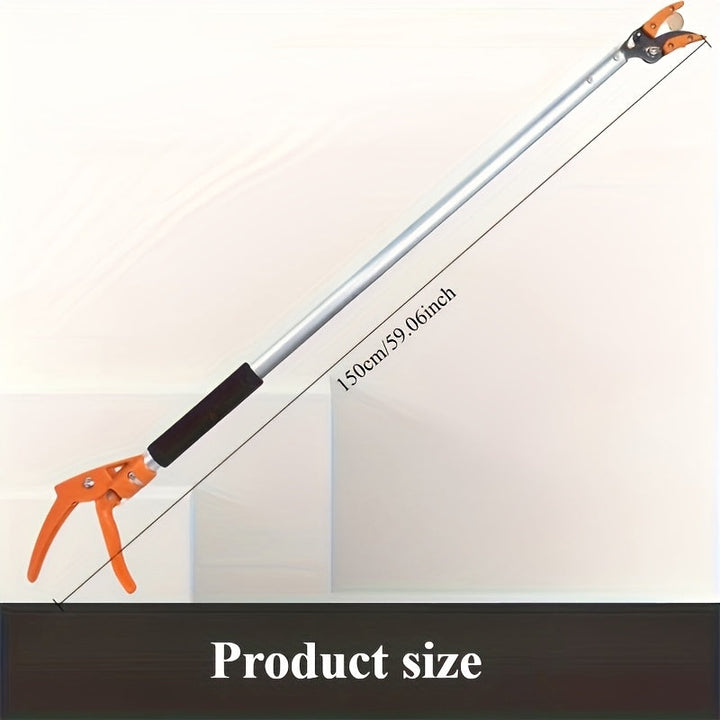 Sierras de Poda Duraderas de Acero Inoxidable con Mangos Ergonómicos Largos y Cuchillas Giratorias - Tijeras de Jardín Cómodas para la Agarre, Recolección de Frutas, Podado de Ramas - Herramienta Manual Robusta para Jardineros Casuales y Paisajistas Prof