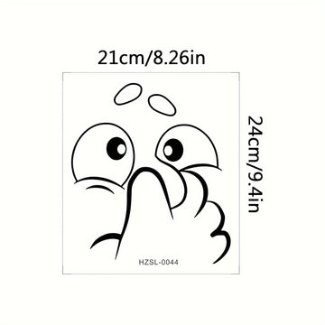 1pc Pegatinas Abstractas Festivas para Inodoro – Diseño de Cara de Dibujos Animados Divertido, Pegatinas Decorativas de Plástico Blanco para Navidad, Acción de Gracias y Decoración de Baño Festiva
