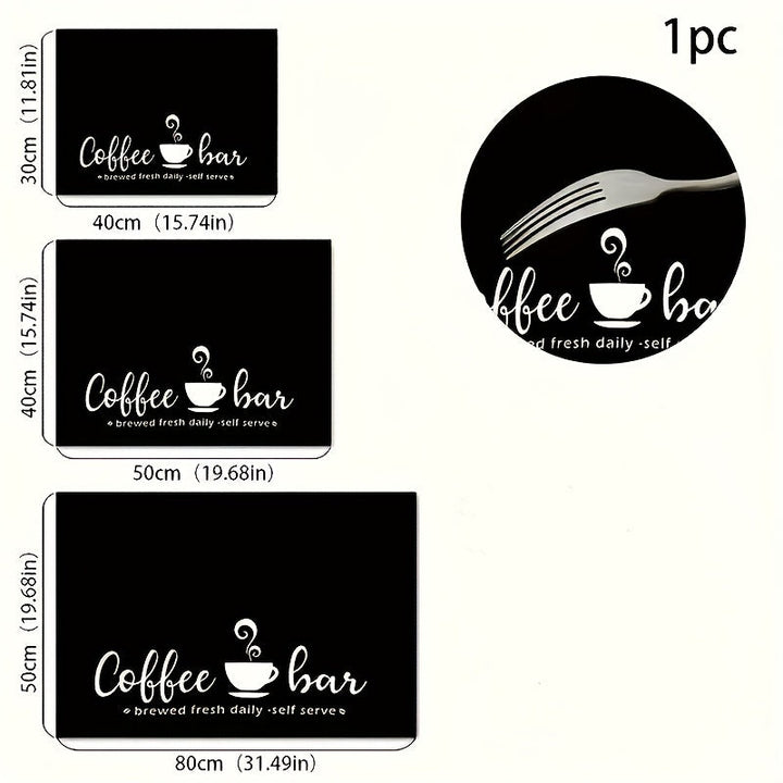 1 alfombrilla para secar platos con estampado de café, decoración para mesa de comedor, ideal para cafeteras y máquinas de espresso