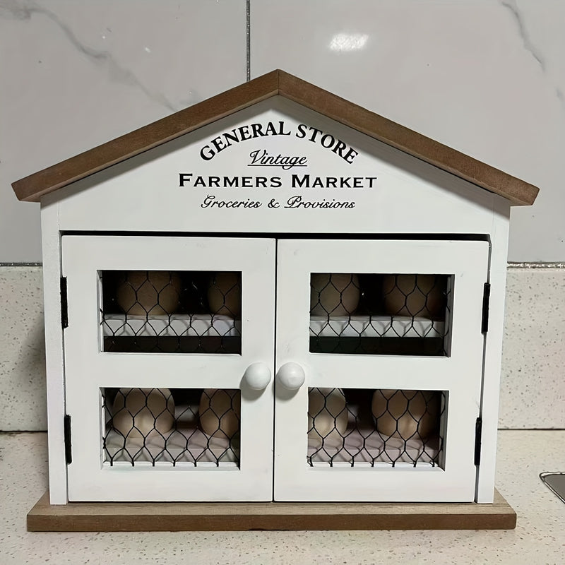 Cesta de Almacenamiento de Huevos de Madera Moderna - Organizador para el Hogar para Cocina, Baño y Decoración de Dormitorio