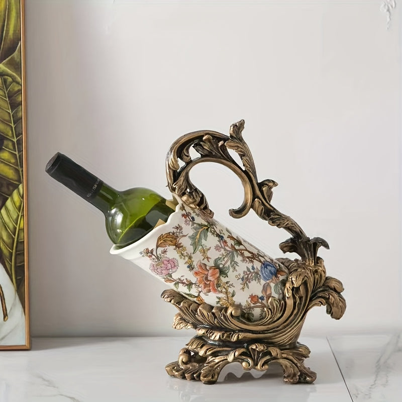 Soporte para Vino Tinto Estilo Europeo Retro, Adorno Decorativo para el Hogar en la Sala de Estar o Mesa del Bar, Artesanía Cerámica Creativa