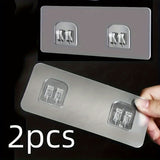 2pcs Soportes Adhesivos para Estante de Pared - Instalación Fácil Sin Taladro, Plástico Transparente Duradero, Accesorios de Almacenamiento Montados en la Pared Estilo Contemporáneo para Organización del Hogar y Oficina, Diseño Moderno de Ganchos Utilita