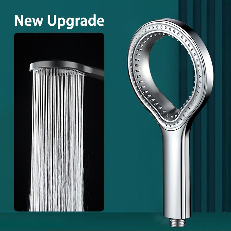Cabezal de ducha de alta presión sin manguera - Plástico duradero, negro/plateado/gris, spray de lluvia para hogar y baño, montaje en pared, ideal para experiencia de bañera, accesorios de baño | Moderno cabezal de ducha | Plástico duradero, cabezal de d