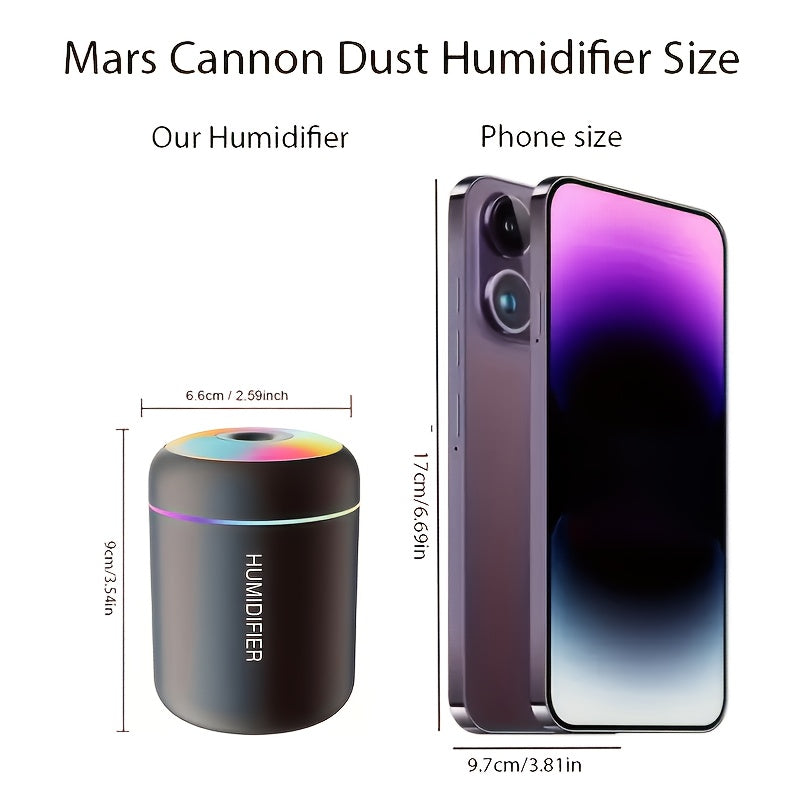 Humidificador Portátil de 2 Piezas con Alimentación USB, Funcionamiento Silencioso, Hermosa Decoración para Habitaciones, Ideal para Oficina, Hogar y Viajes al Aire Libre