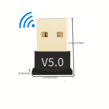 Adaptador de Audio Inalámbrico - Transmisor y Receptor USB 5.0 Sin Controlador para Computadoras de Escritorio - Conexión Fácil Plug-and-Play para Transmisión de Audio de Alta Calidad