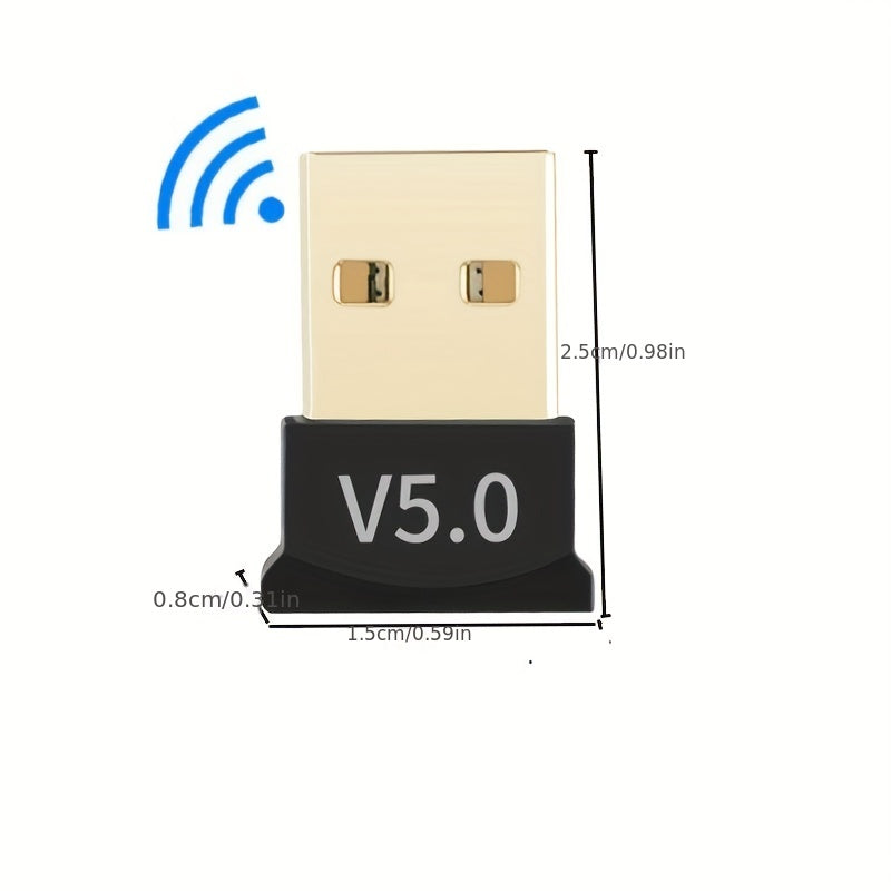 Adaptador de Audio Inalámbrico - Transmisor y Receptor USB 5.0 Sin Controlador para Computadoras de Escritorio - Conexión Fácil Plug-and-Play para Transmisión de Audio de Alta Calidad