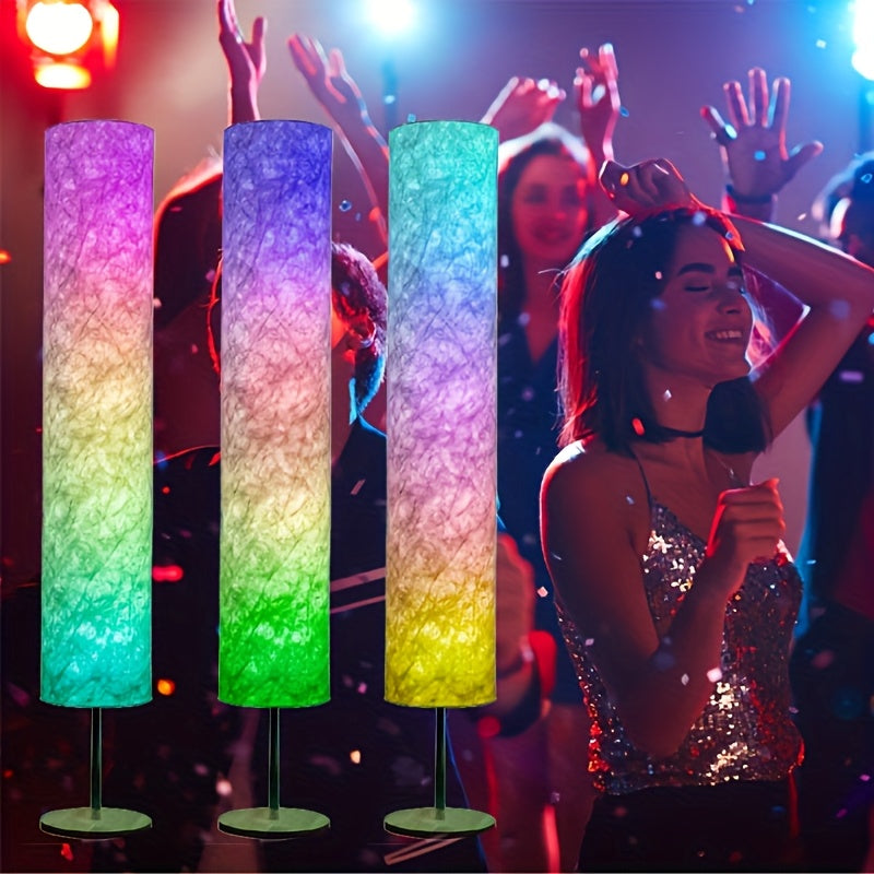 1pc Lámpara de Pie Ambiente Ilusión, Luz RGB para Escenario con Múltiples Modos de Iluminación, Base Metálica Mate Moderna y Pantalla de Fibra Pura, Ideal para Fiestas KTV, Cumpleaños y Decoraciones Románticas Festivas