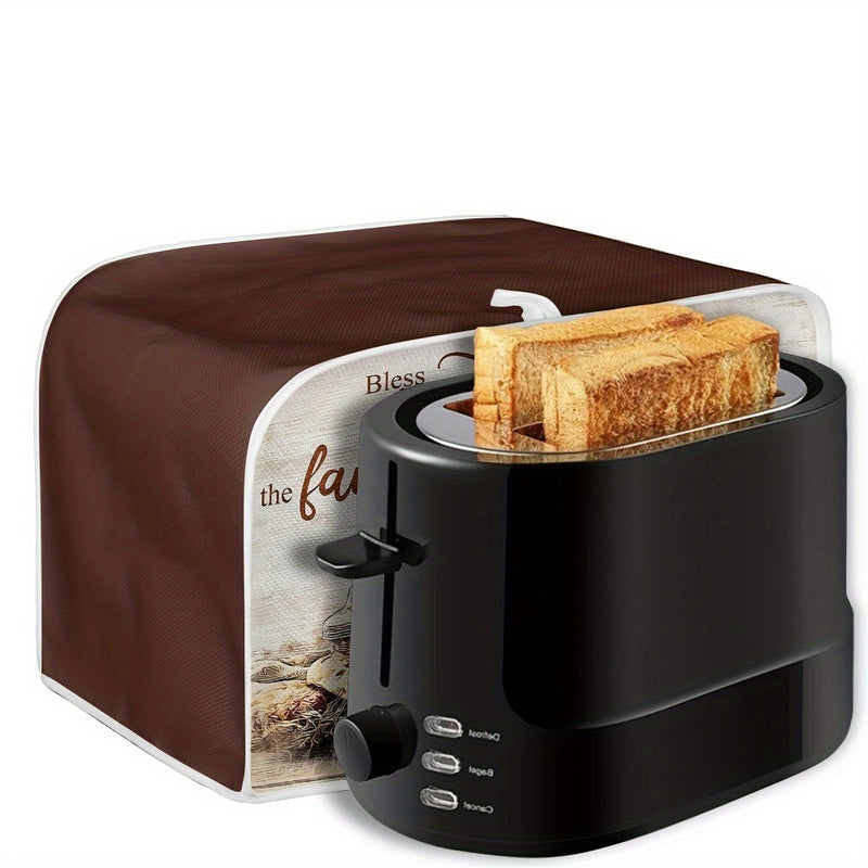 1pc Accesorio de Máquina de Pan de Poliéster - Tapa de Polvo de Tostada con Cita Inspiradora - Protector de Panificadora - No Requiere Batería