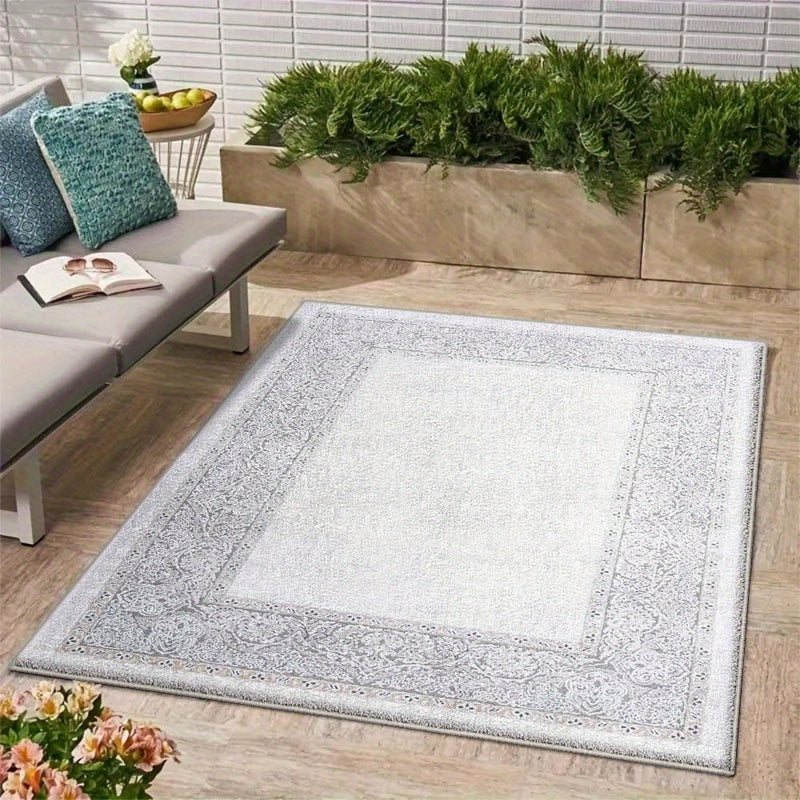 Alfombra de Lujo Seven Deer - Ultra Suave 851g/m², Lavable a Máquina en Poliéster Antideslizante con Diseño Geométrico Crema para Patio, Camping y RV - Decoración Ligera y Duradera Fácil de Cuidar