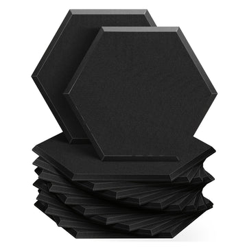 24 paneles acústicos de alta densidad, material hexagonal de insonorización de espuma de 38,1 cm, reducción y absorción de ruido, para accesorios de equipos de grabación, disponibles en blanco, negro, azul y naranja.