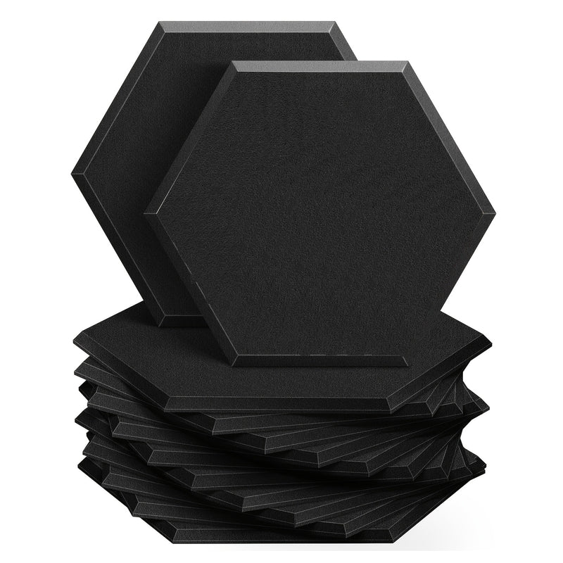 24 paneles acústicos de alta densidad, material hexagonal de insonorización de espuma de 38,1 cm, reducción y absorción de ruido, para accesorios de equipos de grabación, disponibles en blanco, negro, azul y naranja.