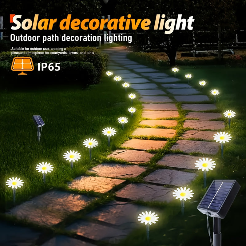 1 Unidad, 20 Luces, Luces Solares LED Para Césped, Luces De Paisaje Al Aire Libre IP65, Luces Solares Decorativas Para Jardín, Luces Solares Al Aire Libre Para Jardín, Camping, Fiestas, Día De La Independencia, Navidad, Boda, Baile, Cumpleaños, Piscina,