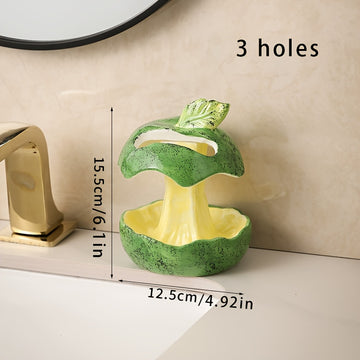 1pc estante de cerámica en forma de manzana para pasta dental y cepillo, reutilizable, ideal para tocador del baño, disponible en dos estilos y colores, decoración navideña o de Halloween