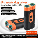 1 unidad de repelente ultrasónico para perros PetSafePro recargable por USB, inhibidor de ladridos de doble núcleo de alta potencia con linterna LED, dispositivo portátil anti-mordeduras para uso exterior