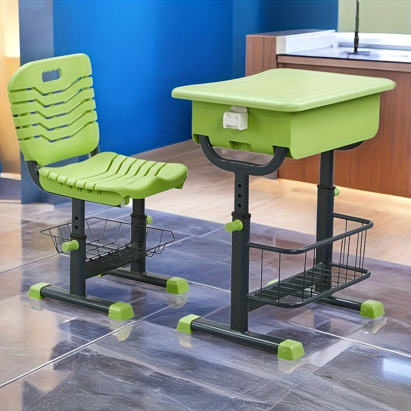 Juego de mesa y silla elevable para estudio individual, escritorio escolar con silla ergonómica adecuado para escuelas, familias e instituciones educativas