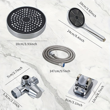 1 juego de ducha ABS con alta caudalidad y manguera, conjunto de ducha portátil dos en uno, distribuidor de agua de tres vías con manguera larga, accesorios para baño
