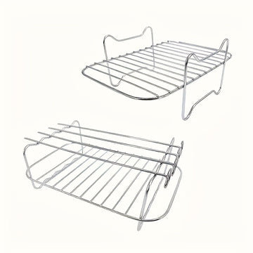 6pcs Accesorios para Freidora de Aire de Doble Cesta para Ninja DZ201 Foodi y Otros Freidoras de Aire DualZone de 8QT-10QT, Incluye Juego de Rejillas para Freidora de Aire - 2 rejillas y juego de 4 brochetas