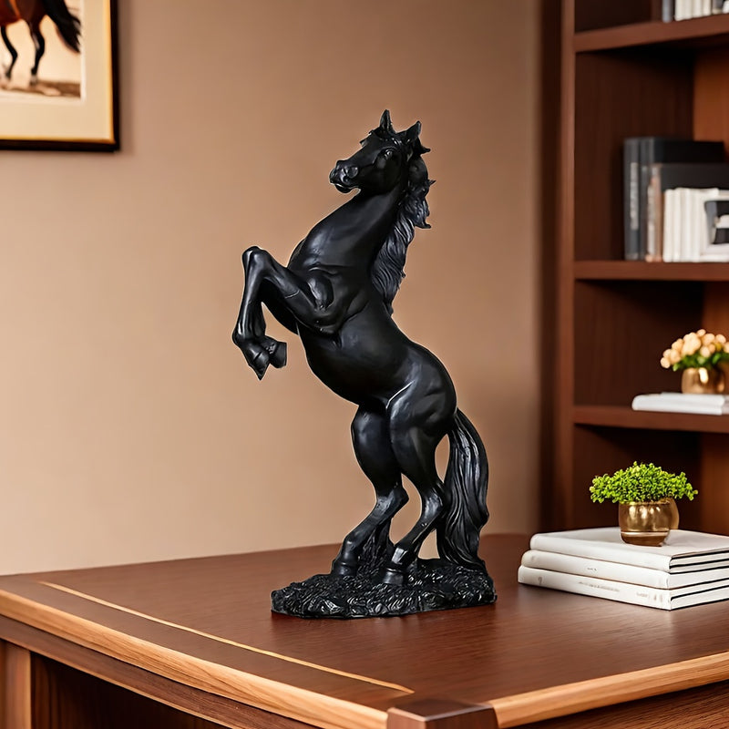 Elegante Figura de Caballo Resina, 1 ud Figura de Resina Elegante de Caballo de Pie - Escultura Creativa para Decoración del Hogar en Sala de Estar, Estudio, Escritorio, Barra de Gabinete - Adorno de Animal para Oficina, Regalo