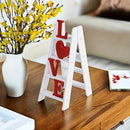 Un modelo de escalera de madera con amor, carta de amor, pieza decorativa DIY, caja de manzana hecha a mano, adecuada para exhibición en escritorio, escritorio de oficina y decoración de estudio.
