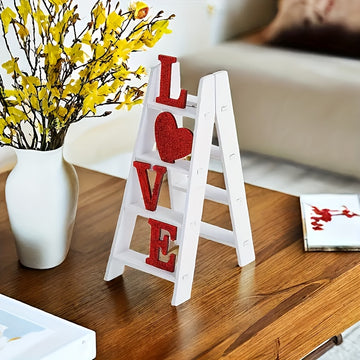 Un modelo de escalera de madera con amor, carta de amor, pieza decorativa DIY, caja de manzana hecha a mano, adecuada para exhibición en escritorio, escritorio de oficina y decoración de estudio.