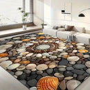 1 pieza, alfombrilla de suelo con estampado de conchas y piedras, adecuada para alfombrilla de cocina, pasillo, entrada de dormitorio, baño, entrada de baño, dormitorio, entrada de dormitorio, sala de estar, entrada de sala de estar, alfombrilla de suelo