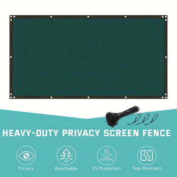 1 pieza, Pantalla de Privacidad para Jardín, Cubierta de Sombra Resistente para Vallas, Adecuada para Paredes, Patio y Jardín, Incluye Cintas Adhesivas (152.4 cm × 15.24 metros, Verde Oscuro)