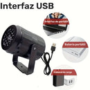 Proyector de copos de nieve con USB, perfecto para decoración navideña en interiores, fiestas de Navidad, luz escénica con patrón giratorio de copos de nieve